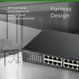 Zyxel Gigabit Switch de 16 puertos no configurable - Diseño sin ventilador [GS1100-24E]