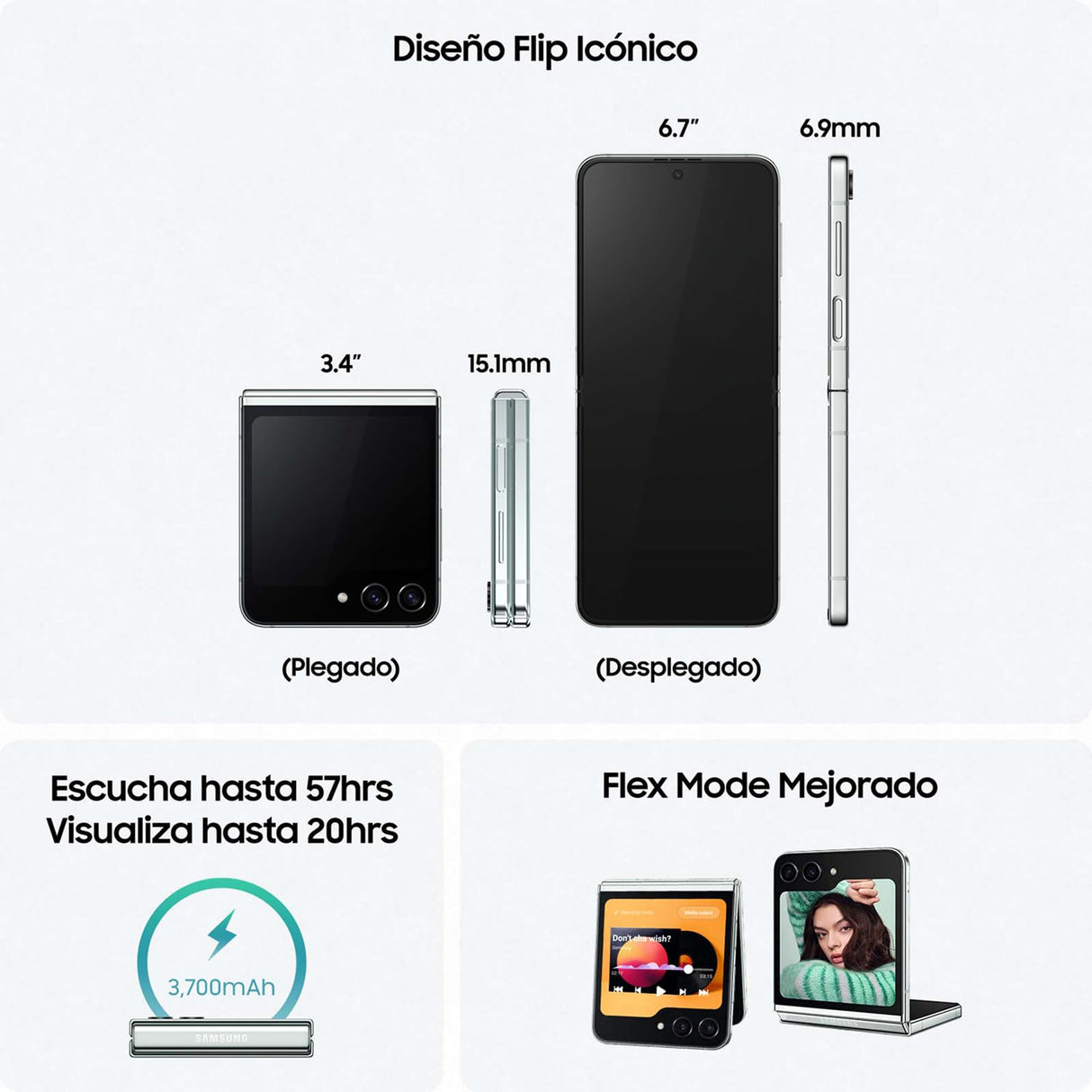 Samsung Galaxy Z Flip5, 256 GB + Cargador 45W - Teléfono Móvil Plegable con IA, Smartphone Android Libre, 8GB de RAM, Diseño Plegable, Beige (Versión Española)