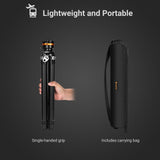 TARION Trípode de Viaje Compacto para cámara: trípode portátil y Ligero para mochileros, trípode único + Cabezal de Bola, Sistema de liberación rápida, trípode de fotografía de Aluminio de 152 cm de