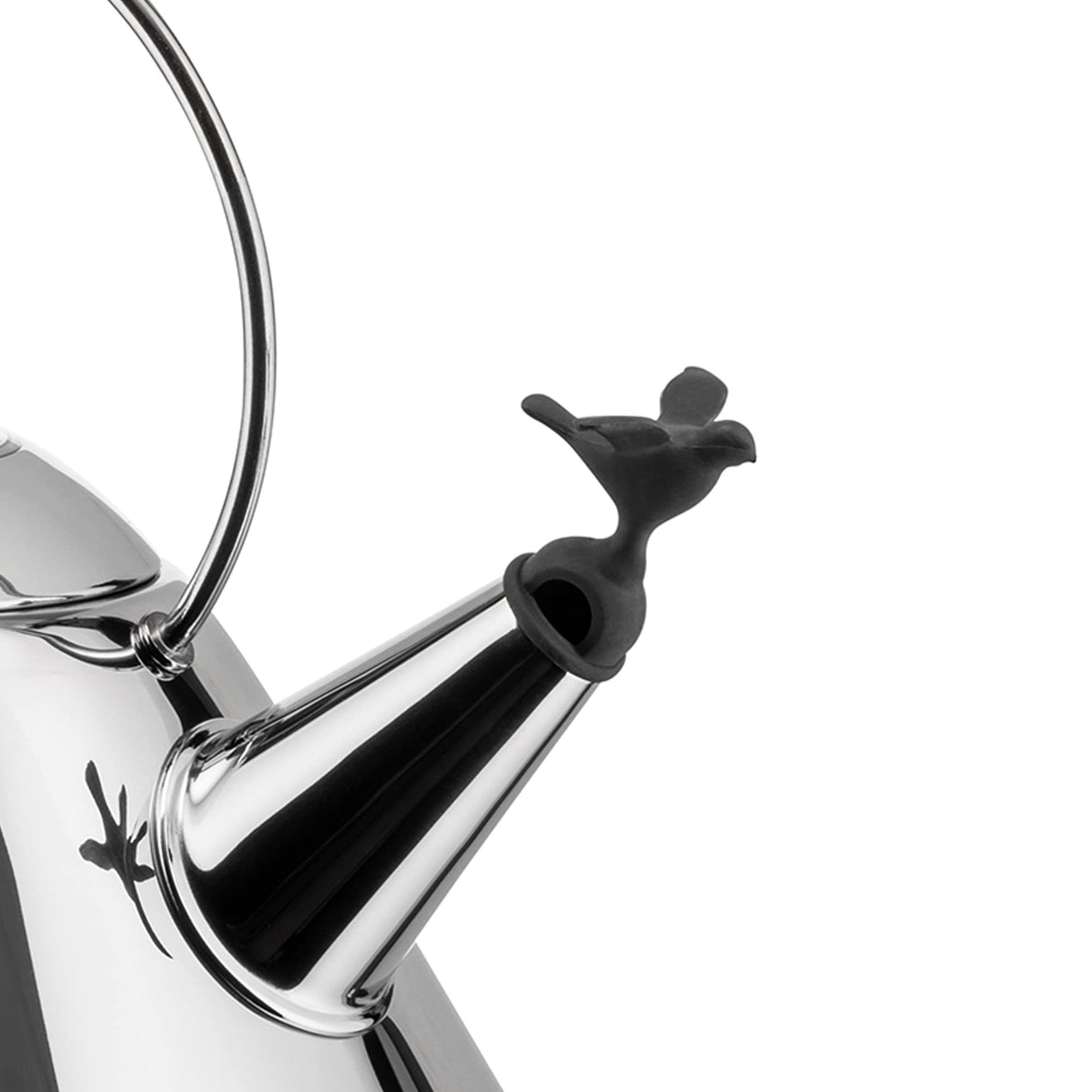 Alessi MG32 AZ - Hervidor de agua eléctrico e inalámbrico, acero inoxidable y mango de poliamida, color negro