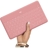 Logitech Keys-To-Go Teclado Inalámbrico Bluetooth para iPhone, iPad, Apple TV, Disposición QWERTZ Alemán, Rosa