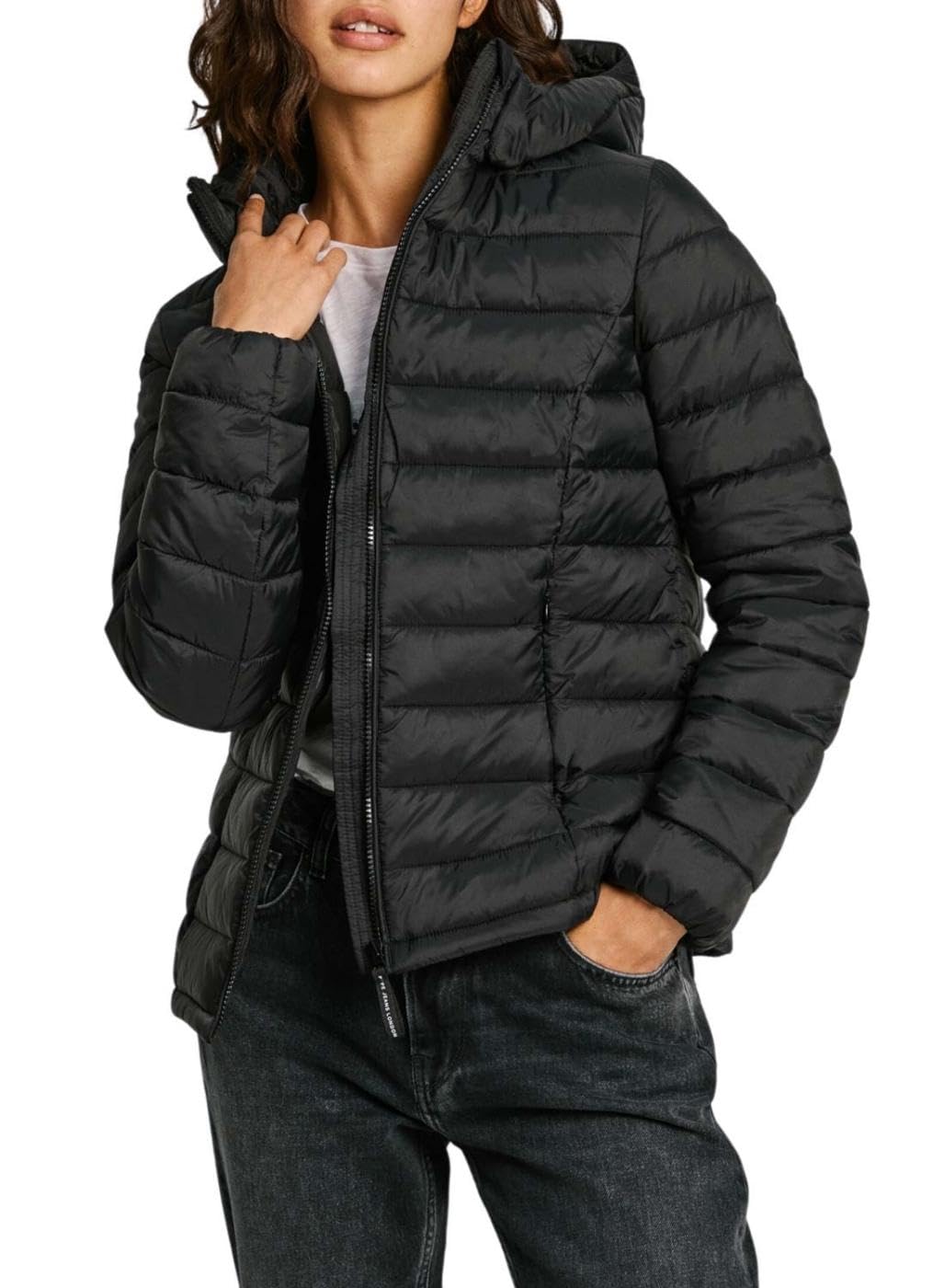 Pepe Jeans Ammy Long Chaqueta, Negro (Negro), XS para Mujer