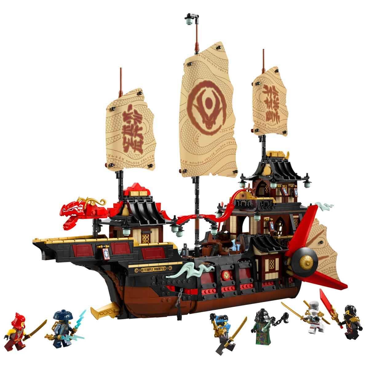 LEGO Ninjago Bounty del Templo - Barco de Juguete Interactivo con Techo Desmontable y 6 Minifiguras Inc. Cole, Zane y NYA - Regalo para Chicos de 14+ Años Fans de El Renacer de los Dragones 71848