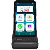 SPC Zeus 2 + Carcasa | Smartphone para Mayores Compatible con App para Control y ubicación remota | Modo fácil, Botones físicos, Iconos XXL | Pantalla 5”, Dos cámaras, 64GB | Base de Carga, Botón SOS