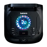Lenco Altavoz para Karaoke PA-260, Sistema de Karaoke Bluetooth, 120 W RMS, Efectos de luz, batería integrada, 12 Horas de reproducción, 2 micrófonos, Color Negro