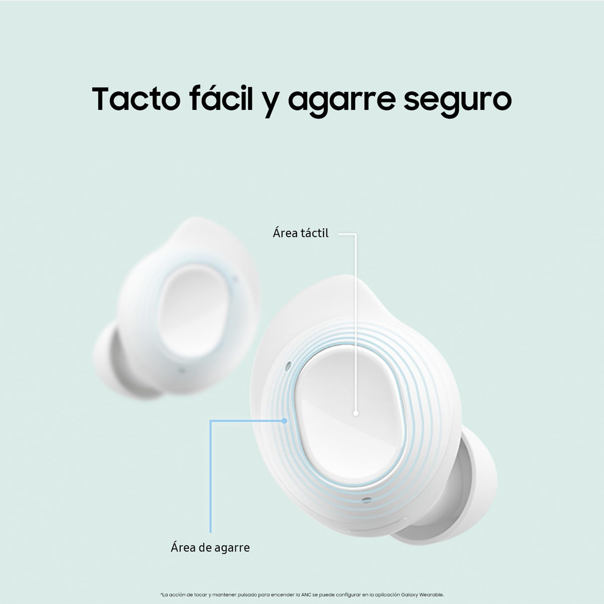 Samsung Galaxy Buds FE + Cargador - Auriculares Inalámbricos, Cancelación de Ruido Activa, Ajuste Cómodo, 3 Micrófonos, Control Táctil, Bajos Graves, Blanco (Versión Española)
