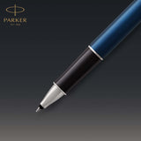 Parker Sonnet - Bolígrafo roller (lacado en azul, con adorno acabado en paladio y punta fina, en estuche)