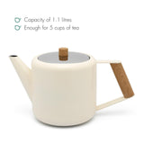 Bredemeijer Duet Design Boston Tetera, Metal, Blanco, 1100ml
