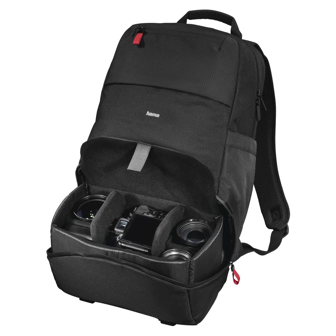 Hama Mochila unisex Matera para cámara (paquete de 1), Black, 30 x 14 x 35 cm, 30 cm x 14 cm x 35 cm