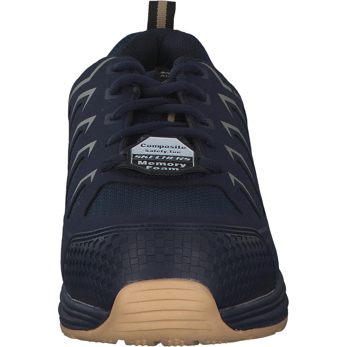 Skechers Malad II, Zapatos de construcción Hombre, Navy/Tan Textile/Synthetic, 41 EU
