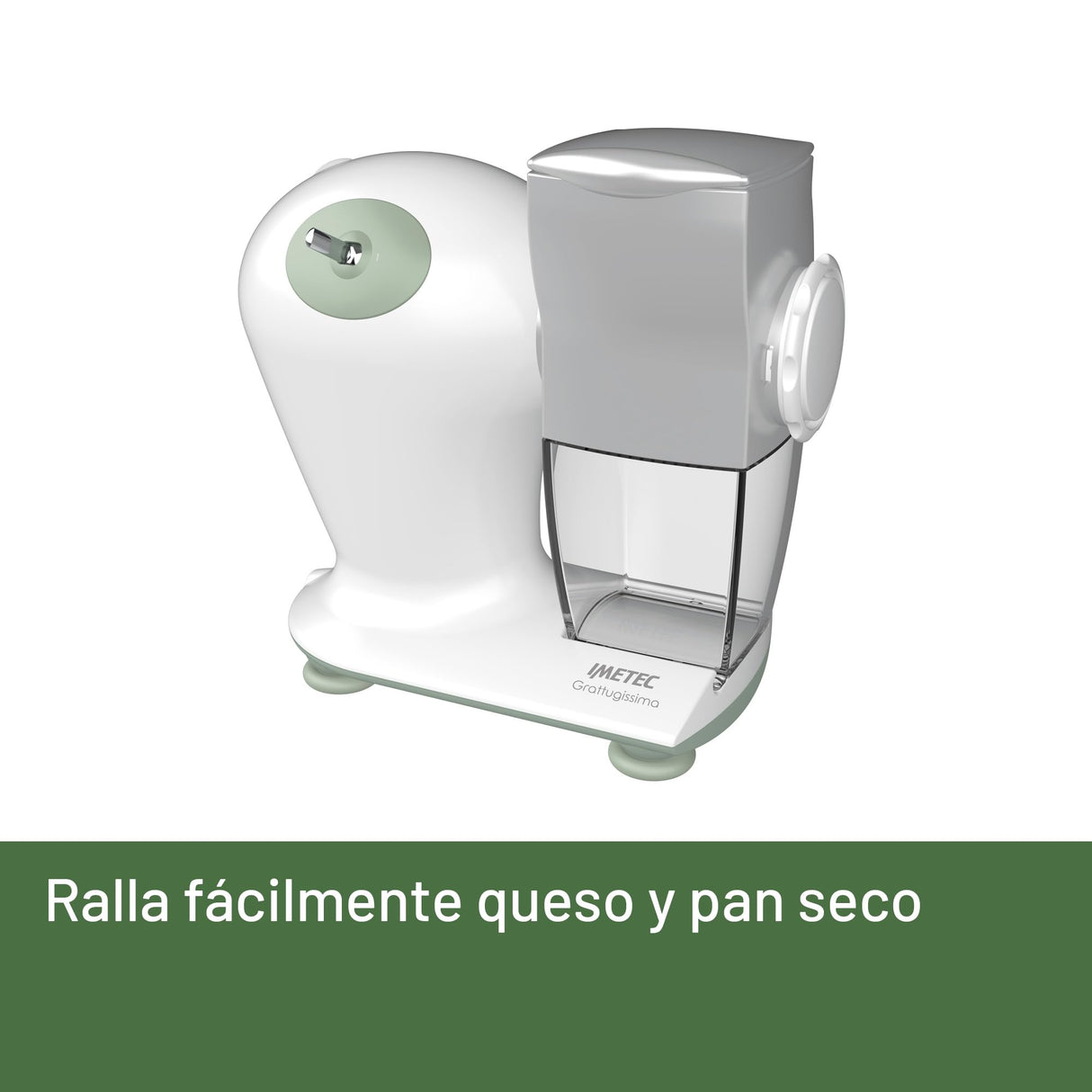 Imetec Grattugissima, Rallador Eléctrico, Rodillo De Acero Inoxidable, Tolva De Aluminio, Recipiente Extraíble Con Tapa Frescura, Sistema De Seguridad, 150 W