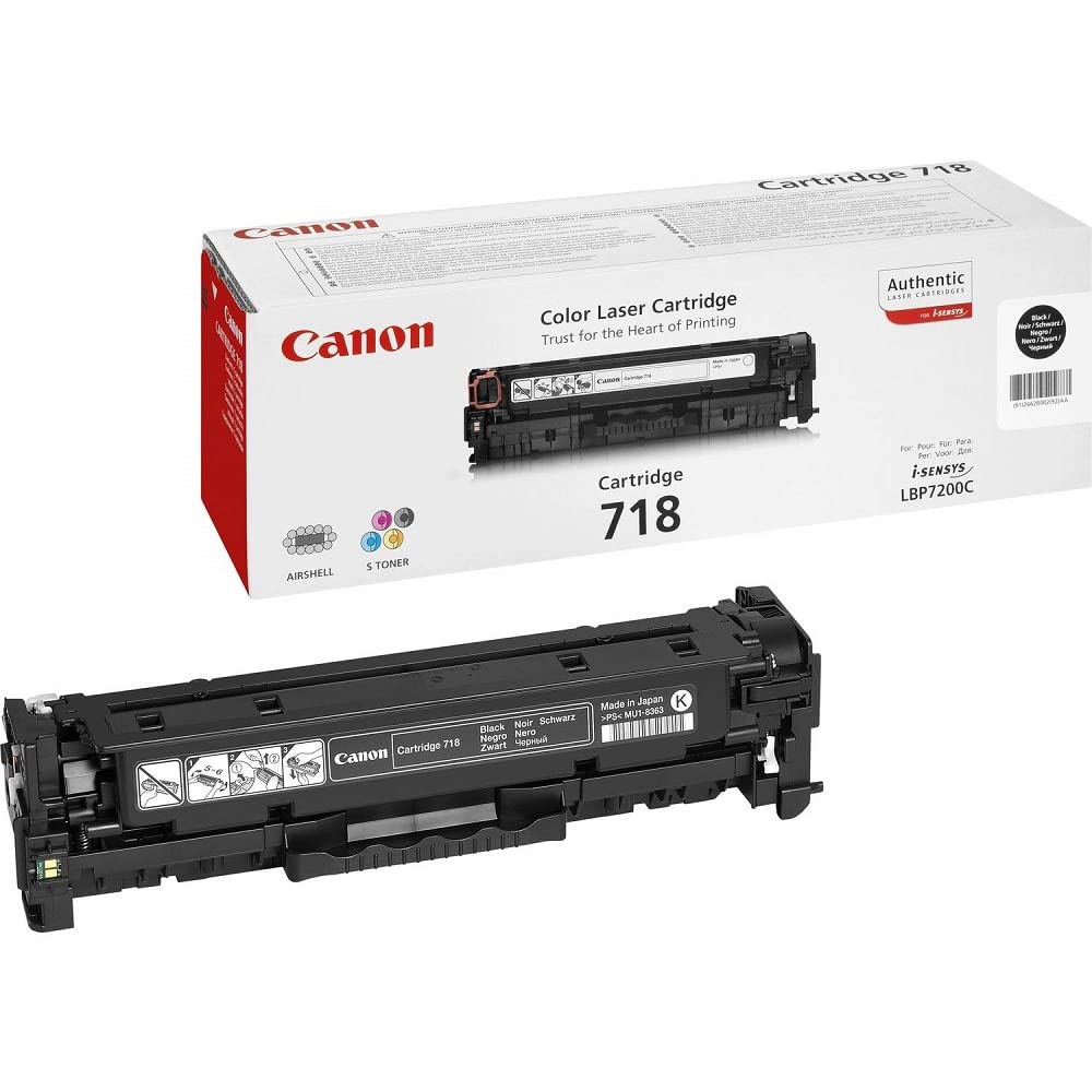 Canon 718 Bk Cartucho de toner original Negro para Impresora Laser Isensys