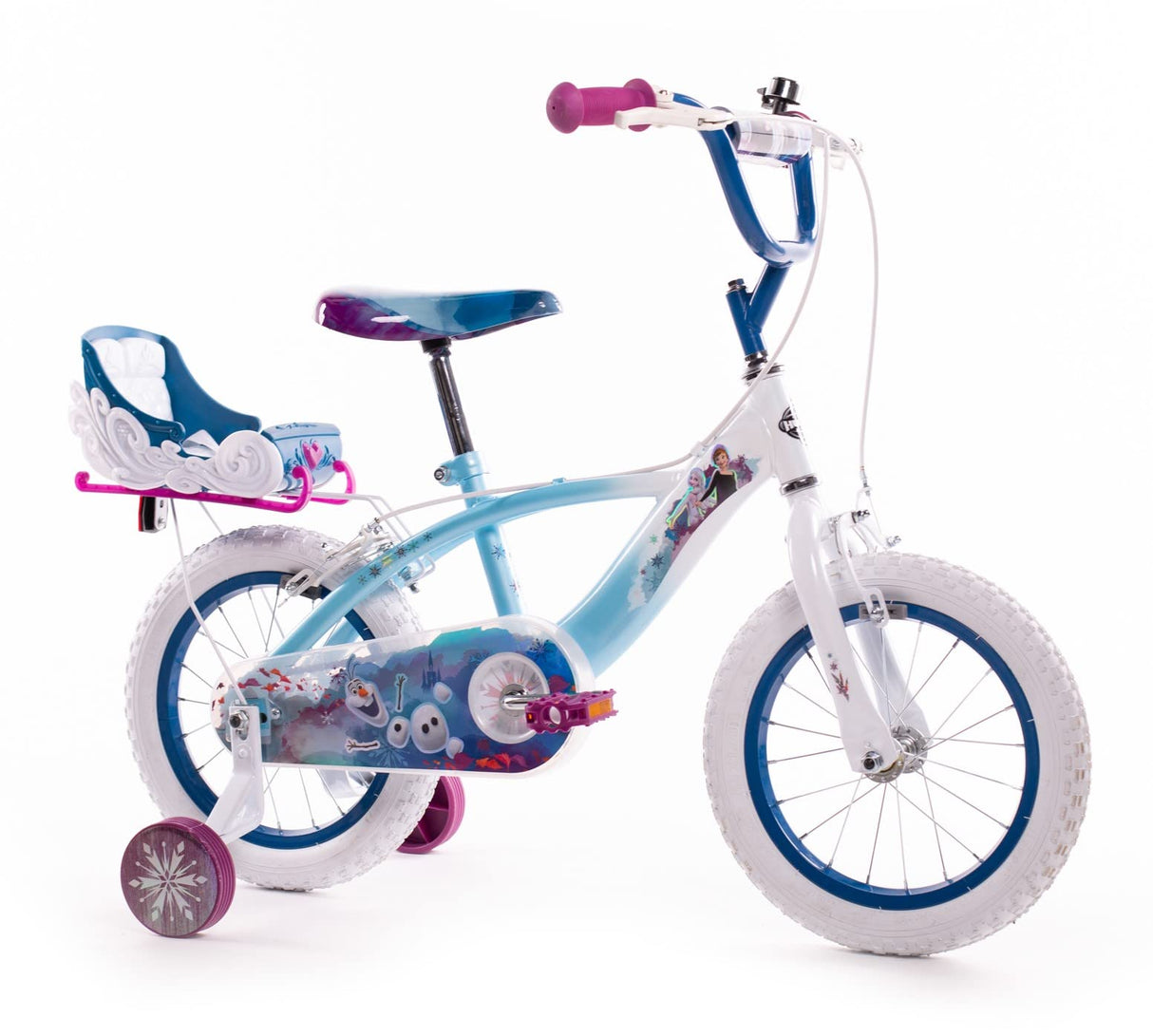 Huffy Bicicleta Pulgadas Disney Frozen Luxury, Bebés niñas, Azul Claro, 14 pollici