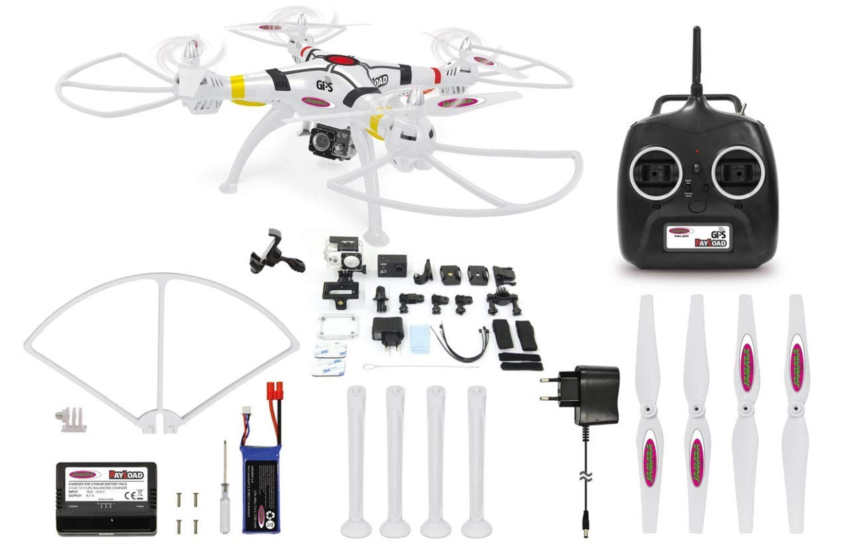Jamara - Cuadricópter Payload GPS Altitude FHD Wi-Fi Actioncam (422026)