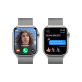 Apple Watch Series 9 GPS + Cellular - 45mm - Boîtier Acier Argent - Bracelet Silver Milanese Loop