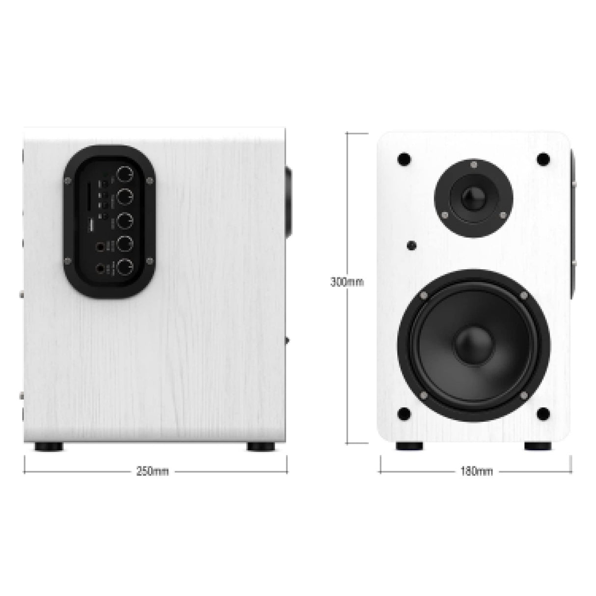 Wiibo Neo 100 White Altavoces Vintage Estanteria Bluetooth HiFi Activos 100w Pareja