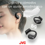 JVC Auriculares Inalámbricos Deportivos 38h de Batería, Sonido, Oido Abierto, Resistentes al Agua IPX4, Doble Micro, Ideales para el Deporte, Cascos para Correr