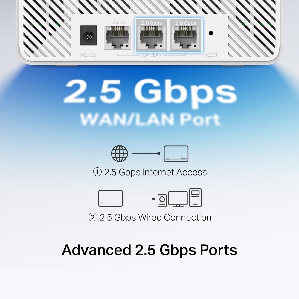 Mercusys TP-Link Halo H37BE Mesh Wi-Fi 7 BE6500Mbps Dual-Band, 2 Puertos WAN/LAN de 2.5G, 1 Puerto Gigabit WAN/LAN, Cubiertos hasta 460m2, 4K-QAM, MLO, Multi-RUs, OFDMA, Control por aplicación, WPA3
