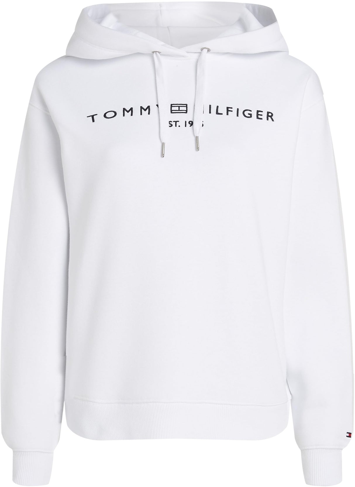 Tommy Hilfiger Hoodie Mujer con Logotipo, Blanco (TH Optic White), XS
