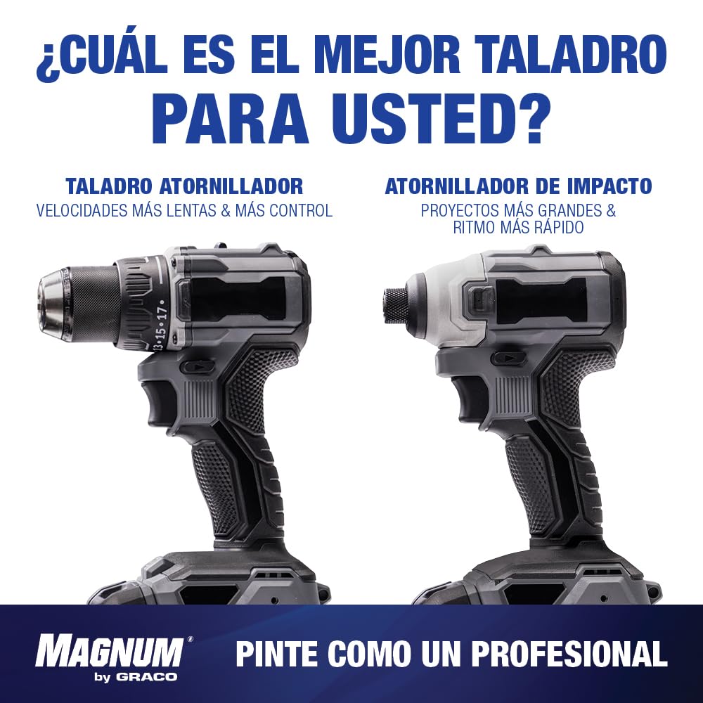 Magnum by Graco 26D361 TrueCoat 360 Cordless Connect, pulverizador de pintura airless portátil sin cable, pulverizador para taladro, uso doméstico, pequeños proyectos decorativos (presión máx 138 bar)