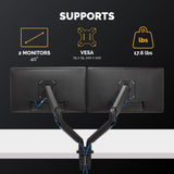 Fellowes Brazo para Monitor Doble Platinum Series - Soporte para Monitor Ajustable, con Funciones de inclinación, Giro y rotación y con 2 Puertos USB - Tamaño máximo del Monitor 32" - Negro