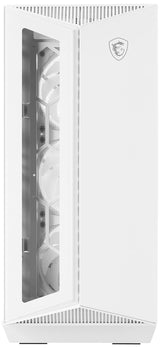 MSI MPG GUNGNIR 110R White - Carcasa Premium para PC para Juegos de Torre Media - Panel Lateral de Vidrio Templado - Ventiladores ARGB de 120 mm - Soporte de refrigeración líquida con radiador de
