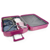 ITACA - Maleta Mediana rígida con 4 Ruedas giratorias, Cierre Seguro Candado de Combinación y diseño Resistente, Apta para 23 Kilos Viajes Largos y escapadas., Fucsia
