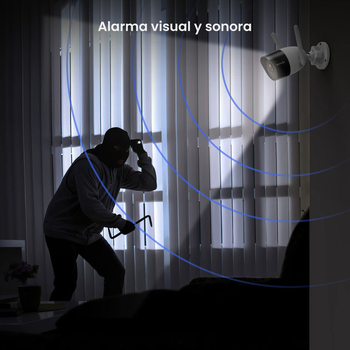 Tenda 2K Kit de Camara Vigilancia WiFi Exterior/Interior sin Cables - 8X 3MP Cámara Seguridad IP de Visión Nocturna en Color con Grabador 8CH 1TB HDD NVR CCTV, Audio Bidireccional, K8W-3TC-1T