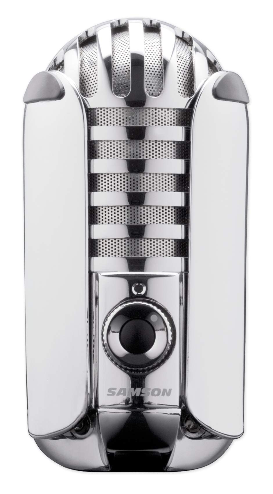 SAMSON Meteor Mic - Portable USB Studio Quality Condenser Microphone - High Performance, General Purpose/Podcast/Gaming/Music Recording Microphone, 16-bit, 44.1/48kHz Resolution, Silver Chrome