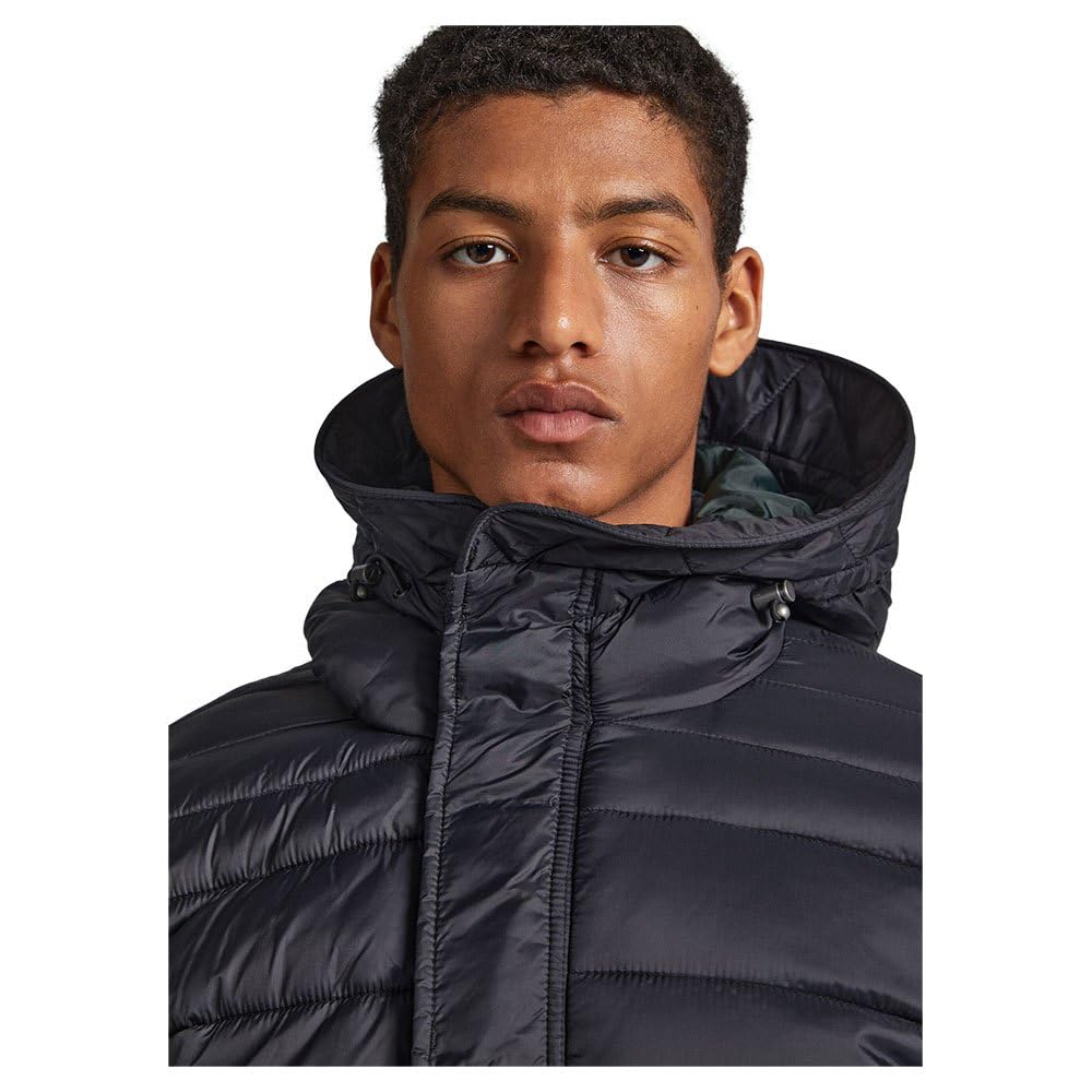 Pepe Jeans Blai Puffer Parka, Negro (Black), S para Hombre