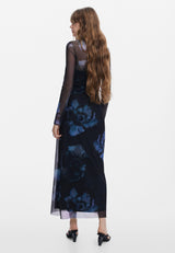 Desigual Vestido de Manga Larga para Mujer, Azul, S