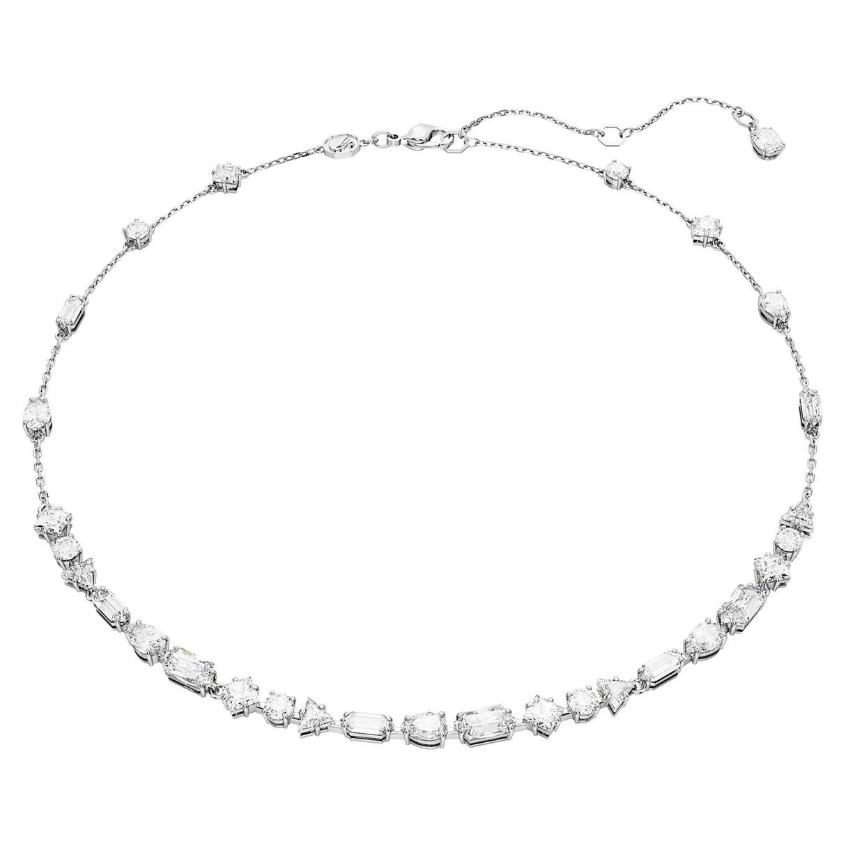 Swarovski Collar Mesmera, Tallas mixtas, Diseño distribuido, Blanco, Baño de rodio