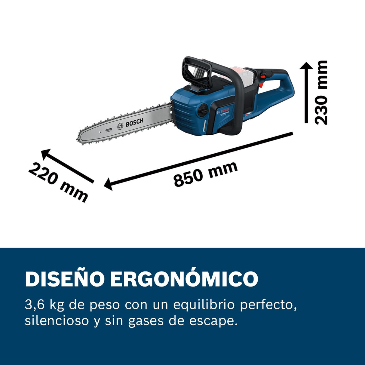 Bosch Professional 18V System motosierra GKE 18V-40 (barra de 40 cm, motor Brushless sin escobillas con tecnología BITURBO, incl. llave con destornillador, revestimiento de cadena, sin batería)
