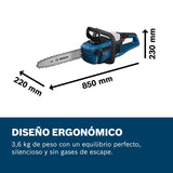 Bosch Professional 18V System motosierra GKE 18V-40 (barra de 40 cm, motor Brushless sin escobillas con tecnología BITURBO, incl. llave con destornillador, revestimiento de cadena, sin batería)