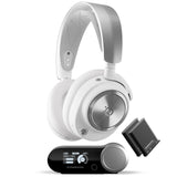 SteelSeries Arctis Nova Pro Wireless Blanco - Cascos Gaming Inalámbricos Multisistema - Controladores magnéticos de neodimio - Cancelación de ruido - Infinity Power System - PC, PS5, Switch 2, Móvil