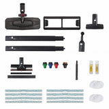 Polti Vaporetto Pro 95 Turbo Flexi, Limpiador a Vapor con Caldera, Presión máxima 5 Bar, Potencia 1100 W, Autonomía ilimitada, Fabricado en Italia, Función Eco, 14 Accesorios Incluidos, Negro y Verde
