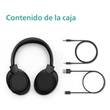 Philips Audio TAH6509BK/00 Auriculares Over-Ear inalámbricos Bluetooth con ANC, Compatible con asistentes de Voz, hasta 70 Horas de reproducción de música - Negro