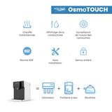 Aquavie Technology - OsmoTOUCH - Fuente de agua purificada por ósmosis inversa y esterilización - Dispensador instantáneo de agua templada y caliente - Depósito de 4,5 L