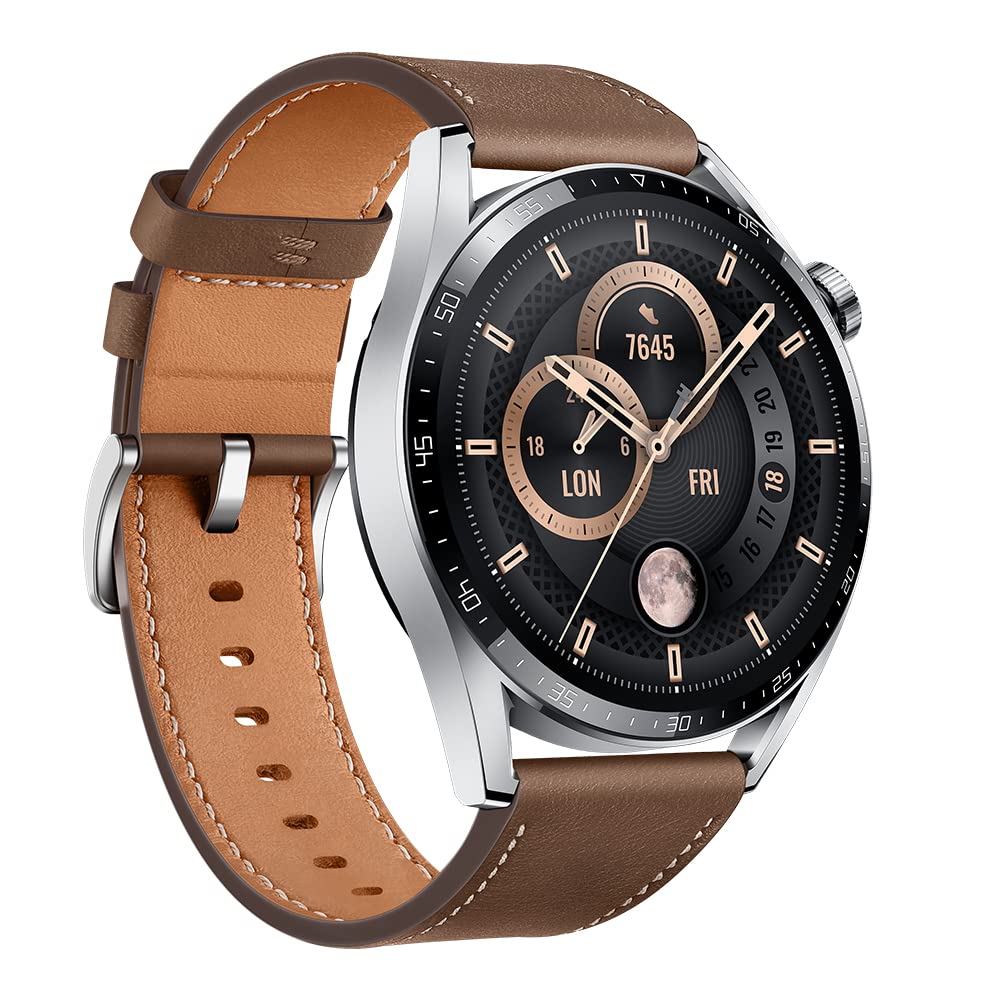 HUAWEI Watch GT 3 46mm Smartwatch, Reloj deportivo, con monitorización SpO2, con pantalla grande, Reloj entrenamiento, Reloj inteligente, Marrón+38 Meses de garantía