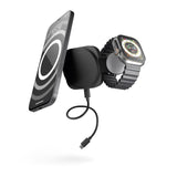 Zens Travel Wireless Charger Pro 2, Cargador inalámbrico MagSafe y Qi2 de 15 W para iPhone 16/15/14/13/12, Apple Watch y AirPods, Incluye Cable USB-C de 1 m, Negro