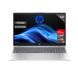 HP - Ordenador portátil de 15.6" FHD (AMD Ryzen 5-7520U, 16 GB RAM, 1TB SSD, AMD Radeon Graphics, Sin Sistema operativo) Plata y Azul - Teclado QWERTY Español