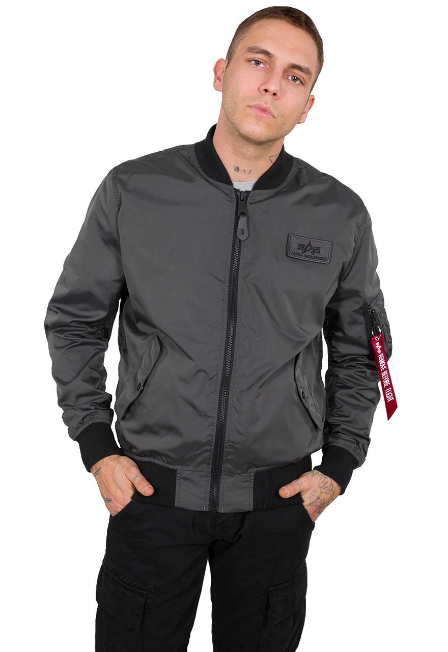 ALPHA INDUSTRIES MA-1 TTC Chaqueta, Gris (Greyblack-136), L para Hombre