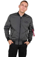 ALPHA INDUSTRIES MA-1 TTC Chaqueta, Gris (Greyblack-136), L para Hombre