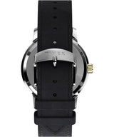 Timex Marlin Automatic - Reloj de 40 mm para hombre, correa de liberación rápida de dos piezas de cuero negro, esfera negra, caja de acero inoxidable TW2W33900