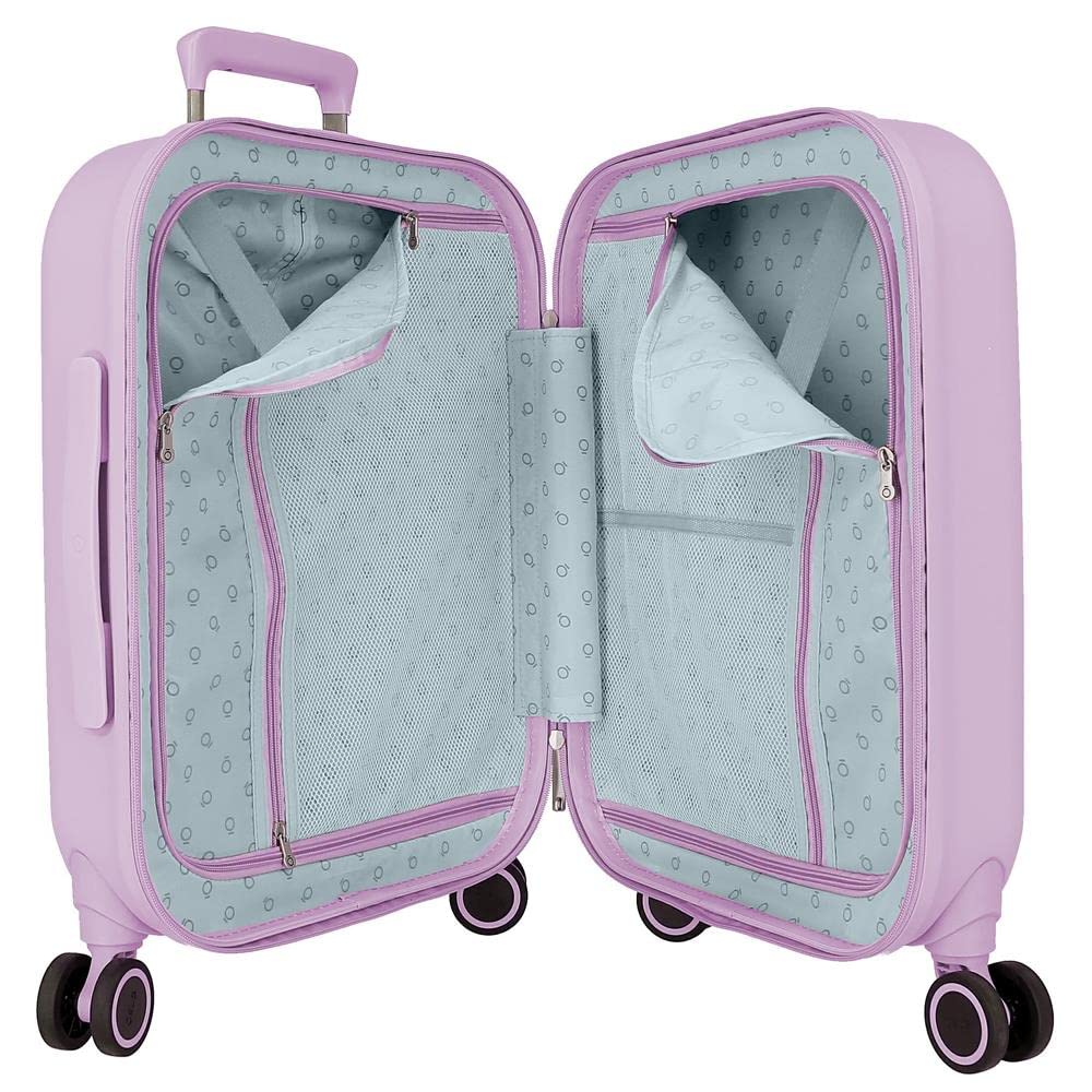 Enso Cute girl Maleta de cabina Morado 40x55x20 cms Rígida ABS Cierre TSA integrado 37L 3,22 kgs 4 Ruedas dobles Equipaje de Mano