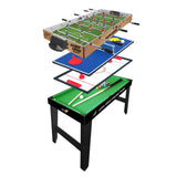 Sport1 Maxi Supertable futbolín multijuego 4 en 1. Futbolín tamaño 122 x 60 x 81,5 cm. Tarjeta de casa Multiusos: futbolín 4 vs 4, Ping Pong, Hockey, Billar. Incluye Accesorios