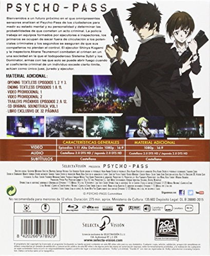 Psycho Pass Temporada 1 Parte 1. Blu-Ray. Edición Coleccionista. [Blu-ray]