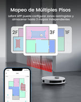 LEFANT M1 2 en 1 Robot Aspirador y Fregasuelos, 4000Pa, Navegación dToF, 200min, Auto-Recarga, WiFi, 8 Zonas No-Go, Ideal para Pelo de Mascotas/Alfombras