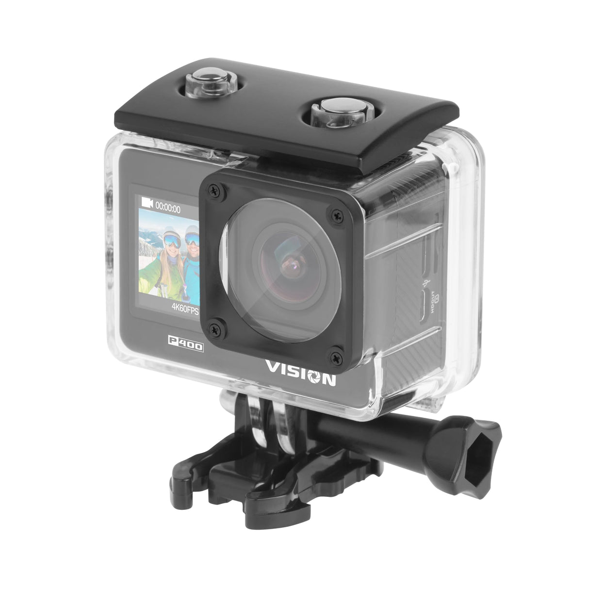 Kruger&Matz Cámara Deportiva 4K 60 FPS Visión P400 4GB RAM Pantalla 2" 320 x 240 Pixeles WiFi Micrófono Funda Impermeable KM0292