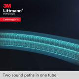 3M Littmann Cardiology IV Fonendoscopio para diagnóstico, campana de acabado estándar, tubo negro y vástago y auricular de acero inoxidable, 68,5 cm, 6152